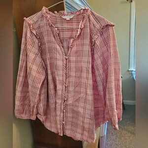 NWOT Lauren Conrad pink blouse